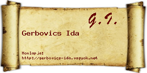 Gerbovics Ida névjegykártya